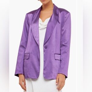 Lustrous Satin Blazer with Collar